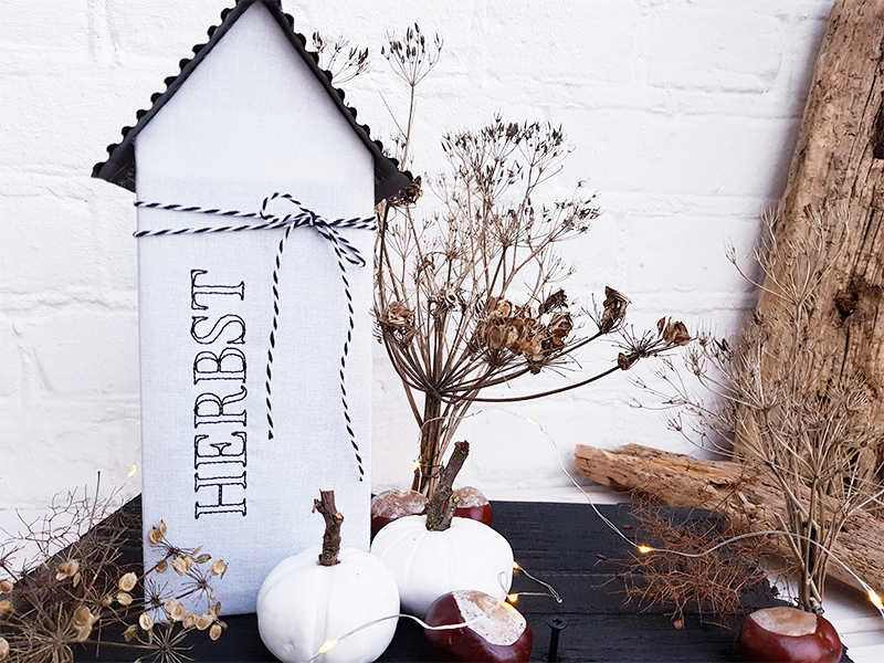 Preview: HERBST Schriftzug -  Vollstick redwork Stickdatei